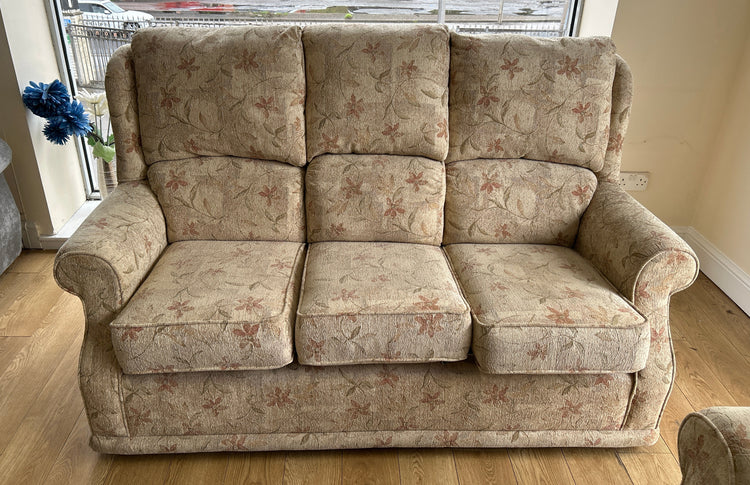 Ex-Display Floral 3 Seater Sofa + Chair