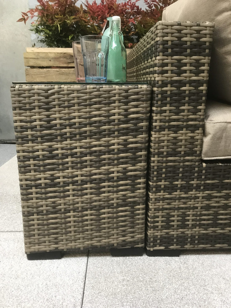 Jessica Brown Rattan Modular Garden Corner Sofa with End Tables & Footstool | Signature Weave