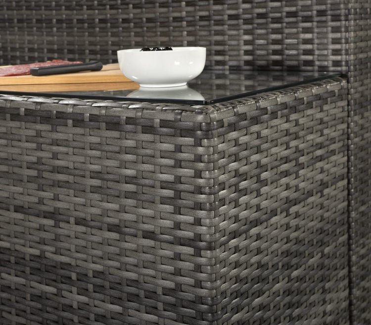 Jessica Grey Rattan Modular Garden Corner Sofa with End Tables & Footstool | Signature Weave