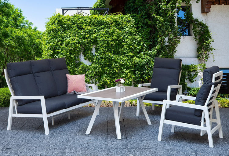 Signature Weave - 5 Seater Aluminium Sofa Set Featuring Reclining Chairs | Kimm0354
