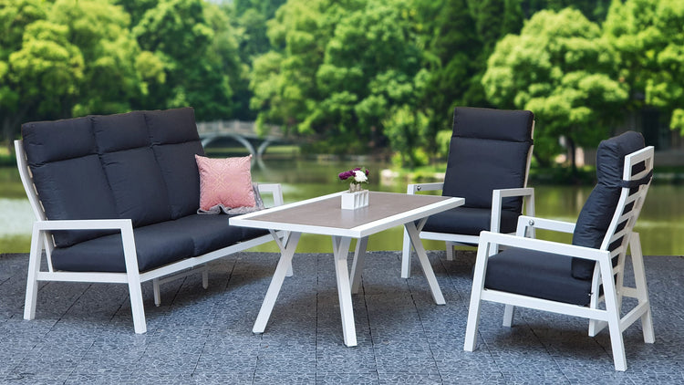 Signature Weave - 5 Seater Aluminium Sofa Set Featuring Reclining Chairs | Kimm0354