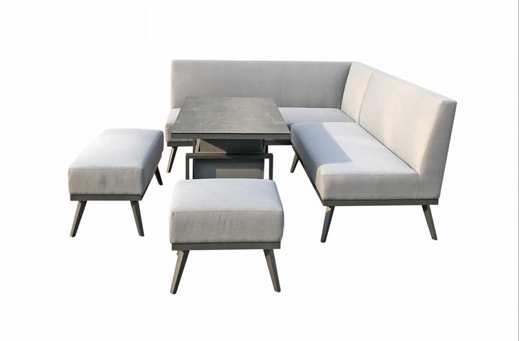 Signature Weave - Aluminium Sofa Set with Gas Lift Table in Grey | Kimm0362