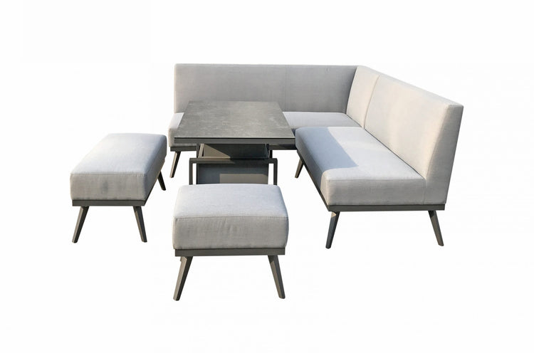 Signature Weave - Aluminium Sofa Set with Gas Lift Table in Grey | Kimm0362