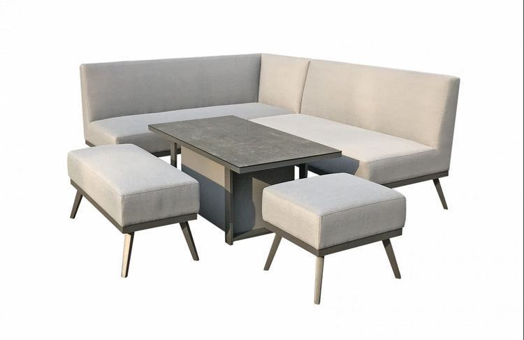 Signature Weave - Aluminium Sofa Set with Gas Lift Table in Grey | Kimm0362