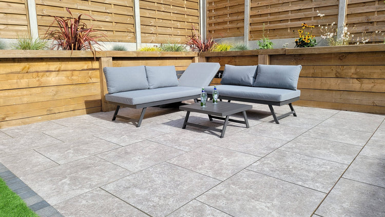 Kimmie Rattan Garden Corner Sofa with Lift-Up Headrest & Coffee Table | Signature Weave