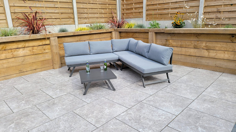 Kimmie Rattan Garden Corner Sofa with Lift-Up Headrest & Coffee Table | Signature Weave