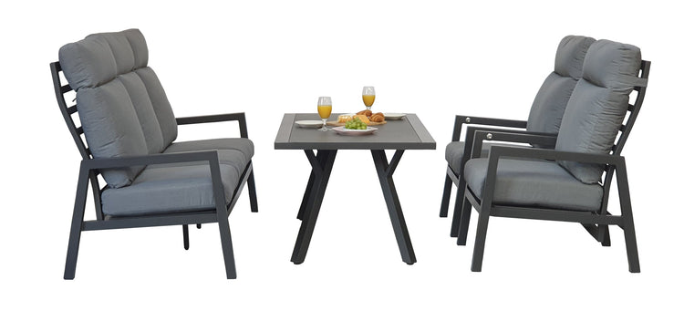 Signature Weave - Aluminium 3 Seater Sofa with 2 Reclining Chairs | Kimm0370