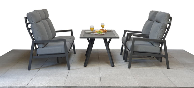 Signature Weave - Aluminium 3 Seater Sofa with 2 Reclining Chairs | Kimm0370