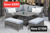 Rattan Ledbury Casual Corner Sofa Set with Lift Table | LEDB128GG