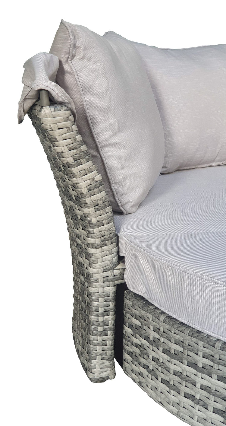 Lily Grey Rattan Modular Garden Daybed with Adjustable Canopy | Signature Weave
