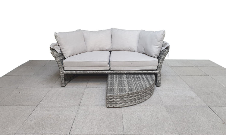 Lily Grey Rattan Modular Garden Daybed with Adjustable Canopy | Signature Weave