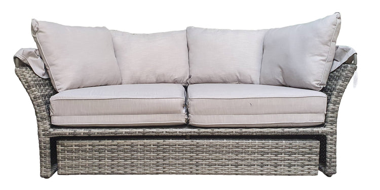 Lily Grey Rattan Modular Garden Daybed with Adjustable Canopy | Signature Weave