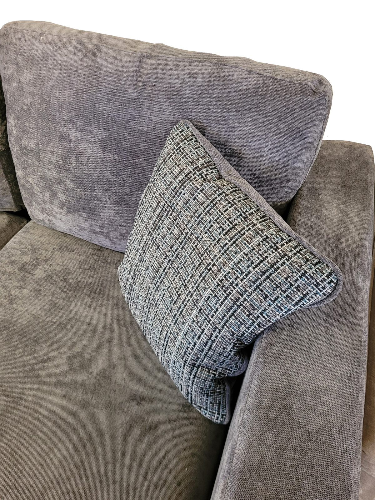 Ex-Display Maia Grey Fabric Corner Sofa + Chair