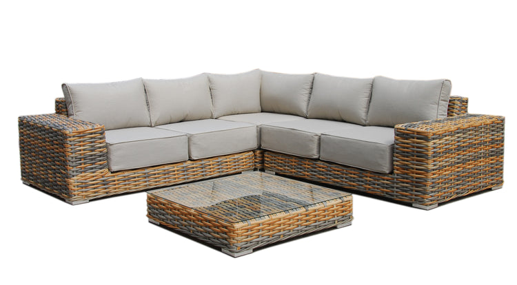 Rattan Brown Malibu Corner Sofa Set | MALI168MJ