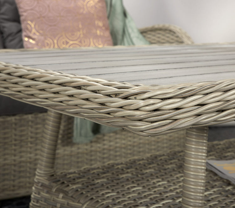 Meghan 4 Seater Grey Rattan Garden Sofa Set with Aluminium Supper Table | Signature Weave