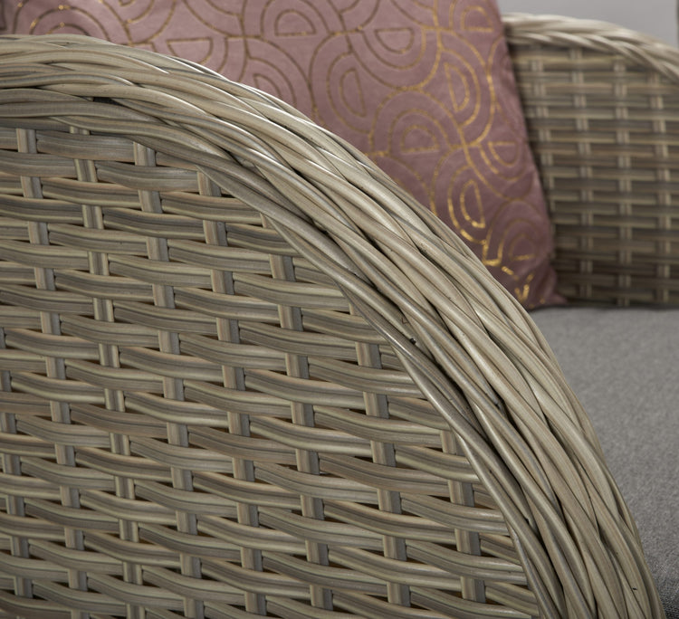 Meghan 4 Seater Grey Rattan Garden Sofa Set with Aluminium Supper Table | Signature Weave