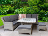 Signature Weave - Rattan Corner Dining Sofa with Gas Fire Pit | Megh0323