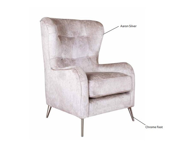 Merlin Stitched Back Fabric Accent Chair on Tapered Legs | Buoyant Upholstery