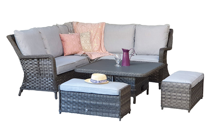 Signature Weave - Rattan Corner Dining Sofa with Lift Table | Mia0314