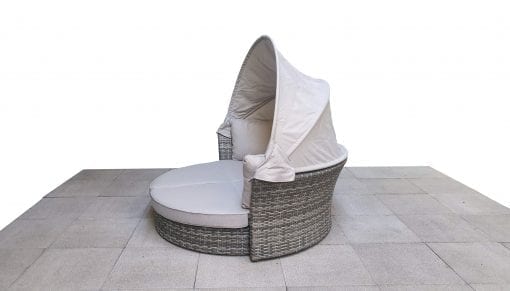 Lily Grey Rattan Modular Garden Daybed with Adjustable Canopy | Signature Weave