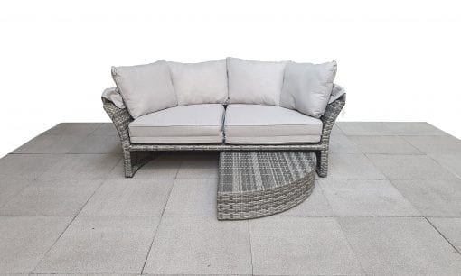 Lily Grey Rattan Modular Garden Daybed with Adjustable Canopy | Signature Weave