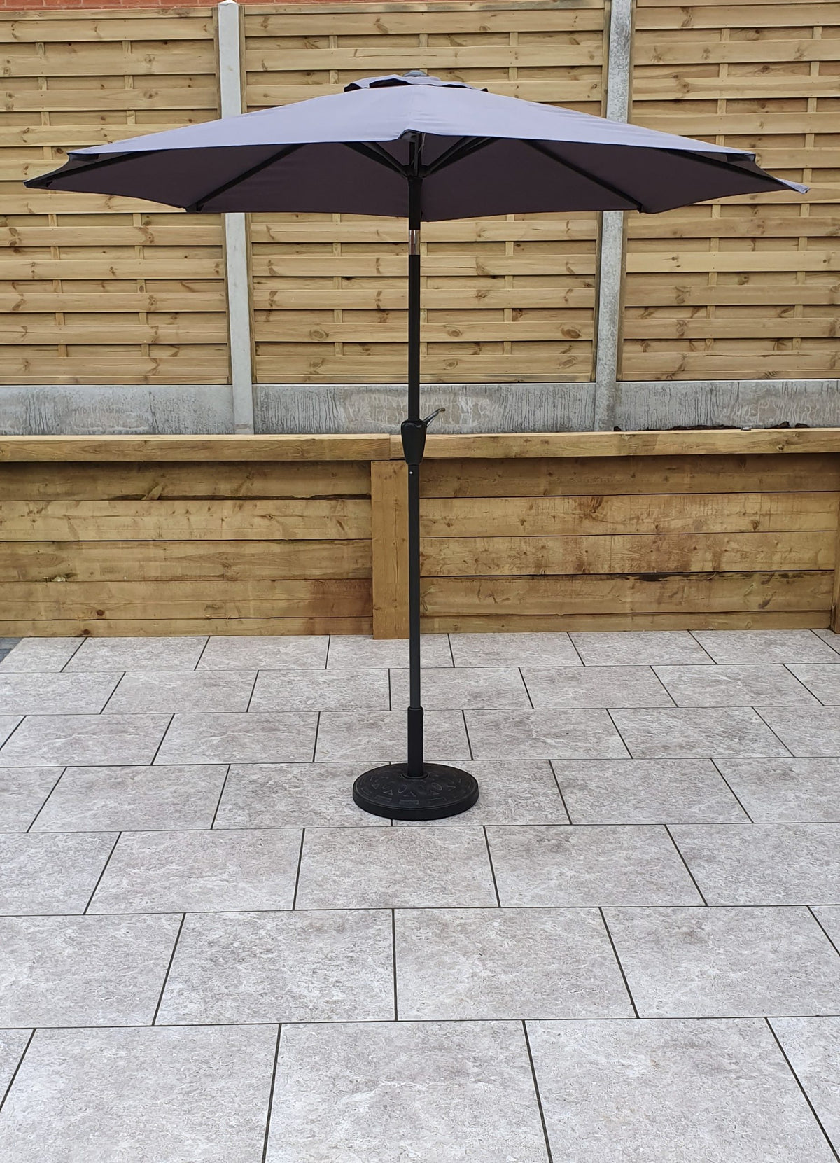 2.5m Grey Garden Table Parasol with Tilt