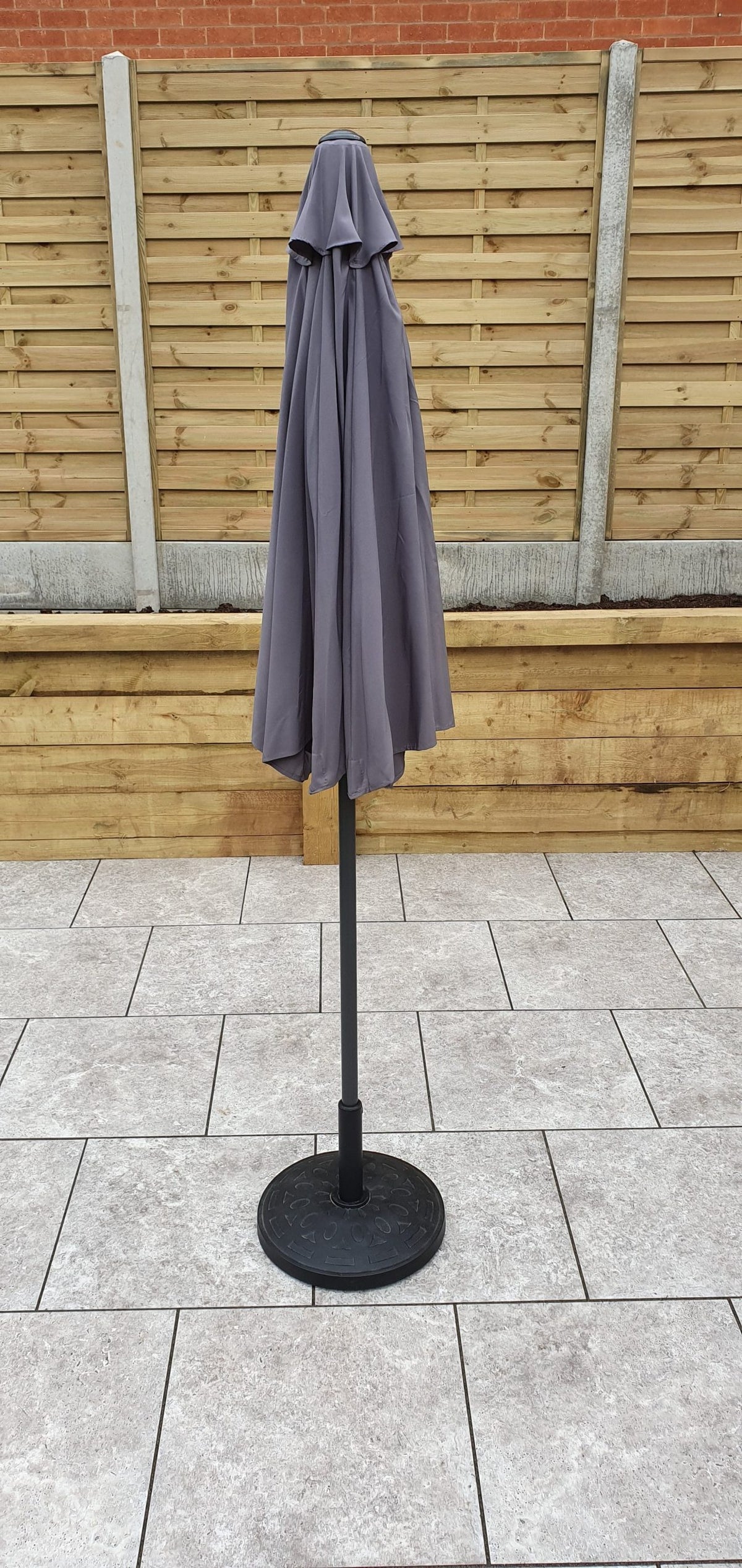 2.5m Grey Garden Table Parasol with Tilt