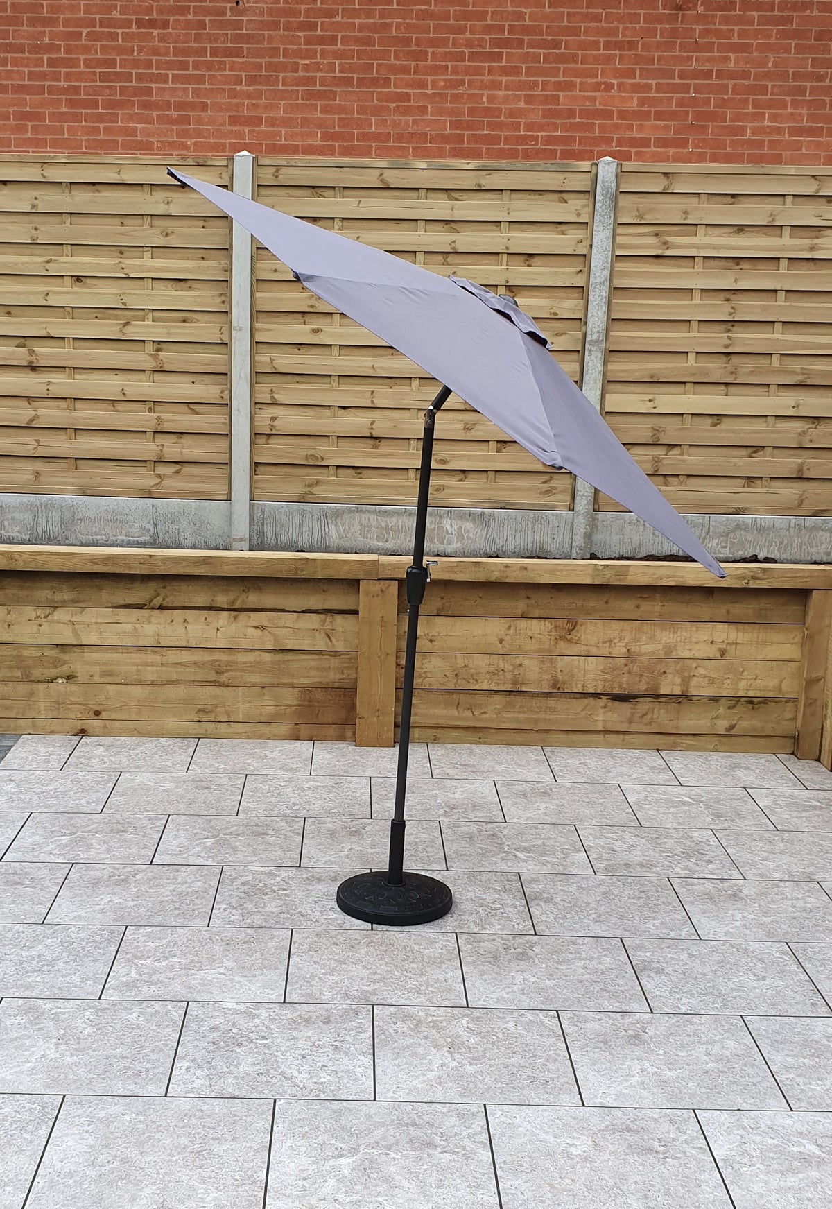 2.5m Grey Garden Table Parasol with Tilt