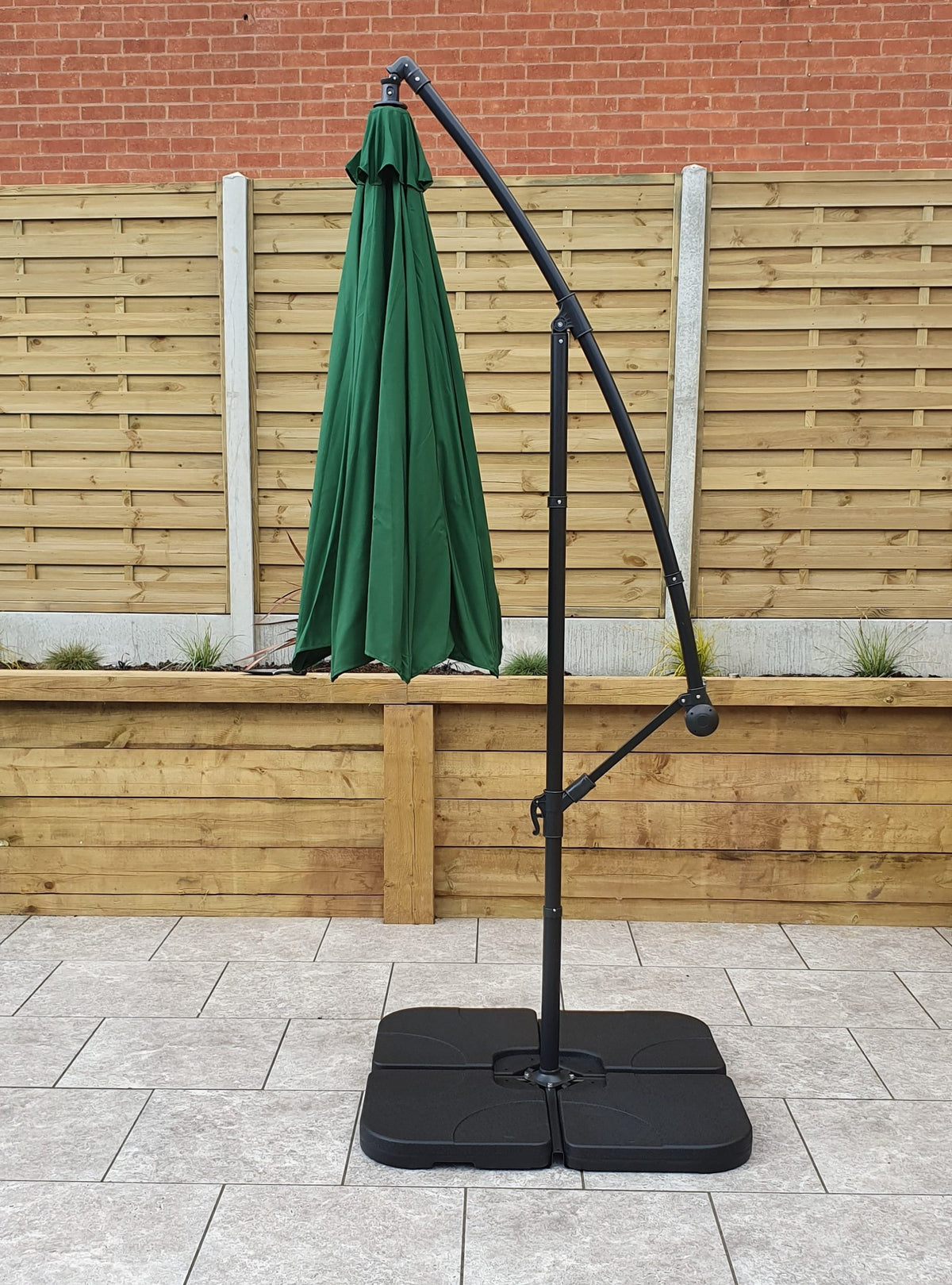3m Green Banana Garden Parasol with Tilt Mechanism