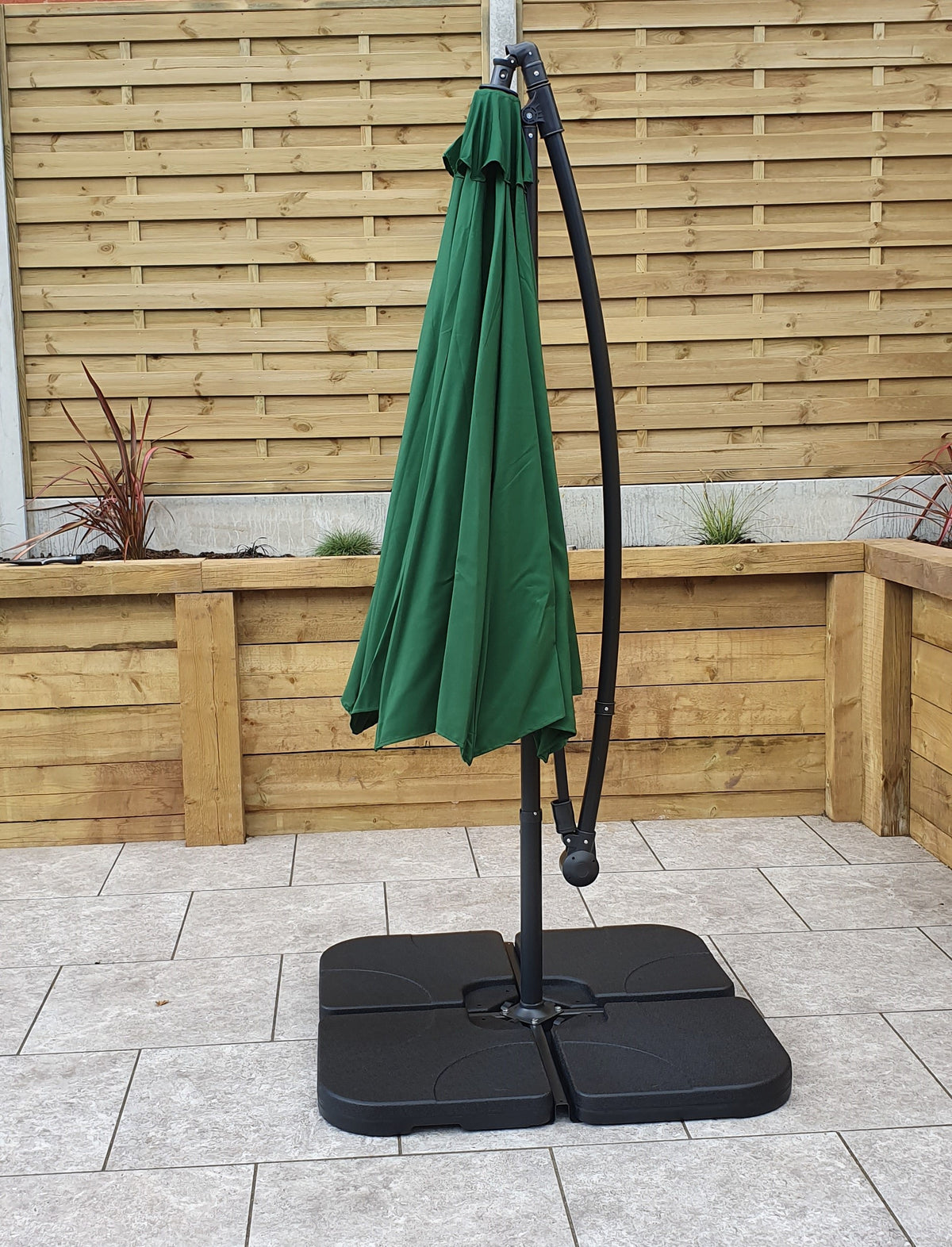 3m Green Banana Garden Parasol with Tilt Mechanism