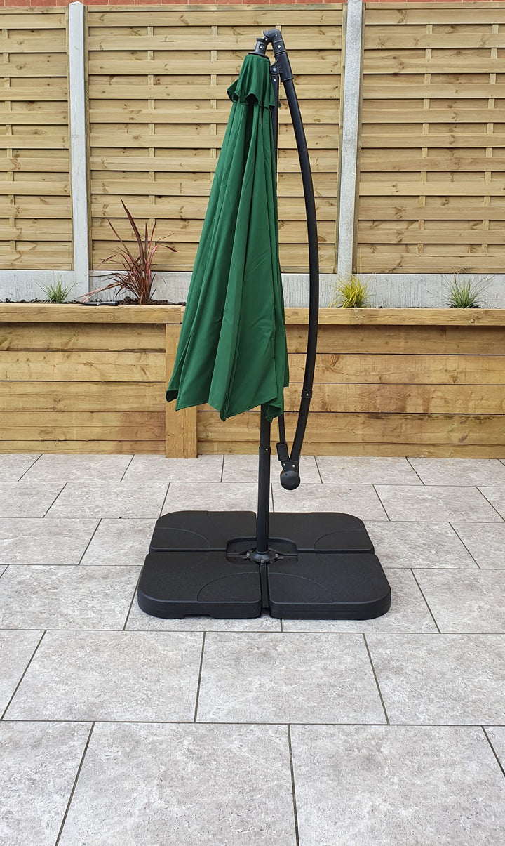 3m Green Banana Garden Parasol with Tilt Mechanism | Signature Weave
