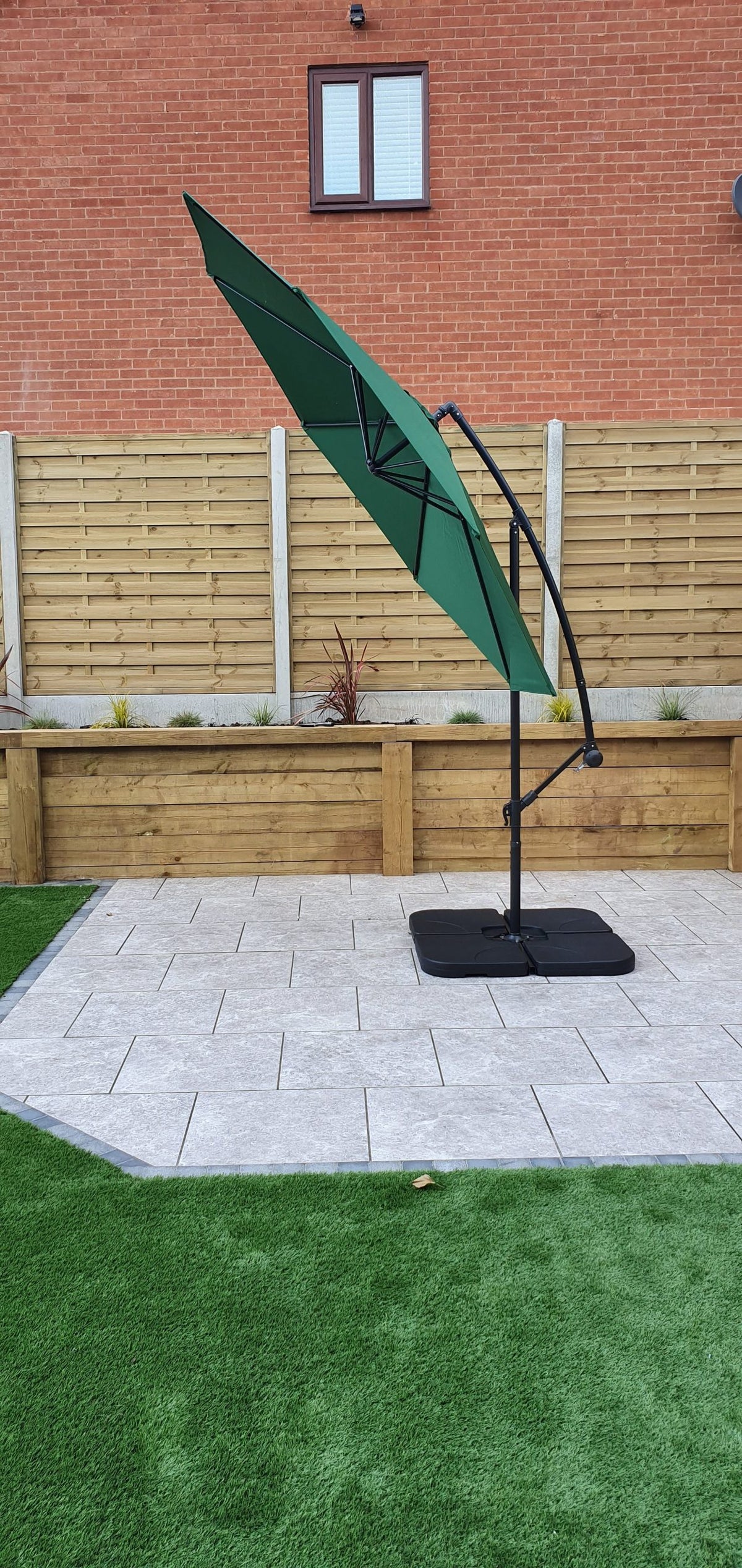 3m Green Banana Garden Parasol with Tilt Mechanism