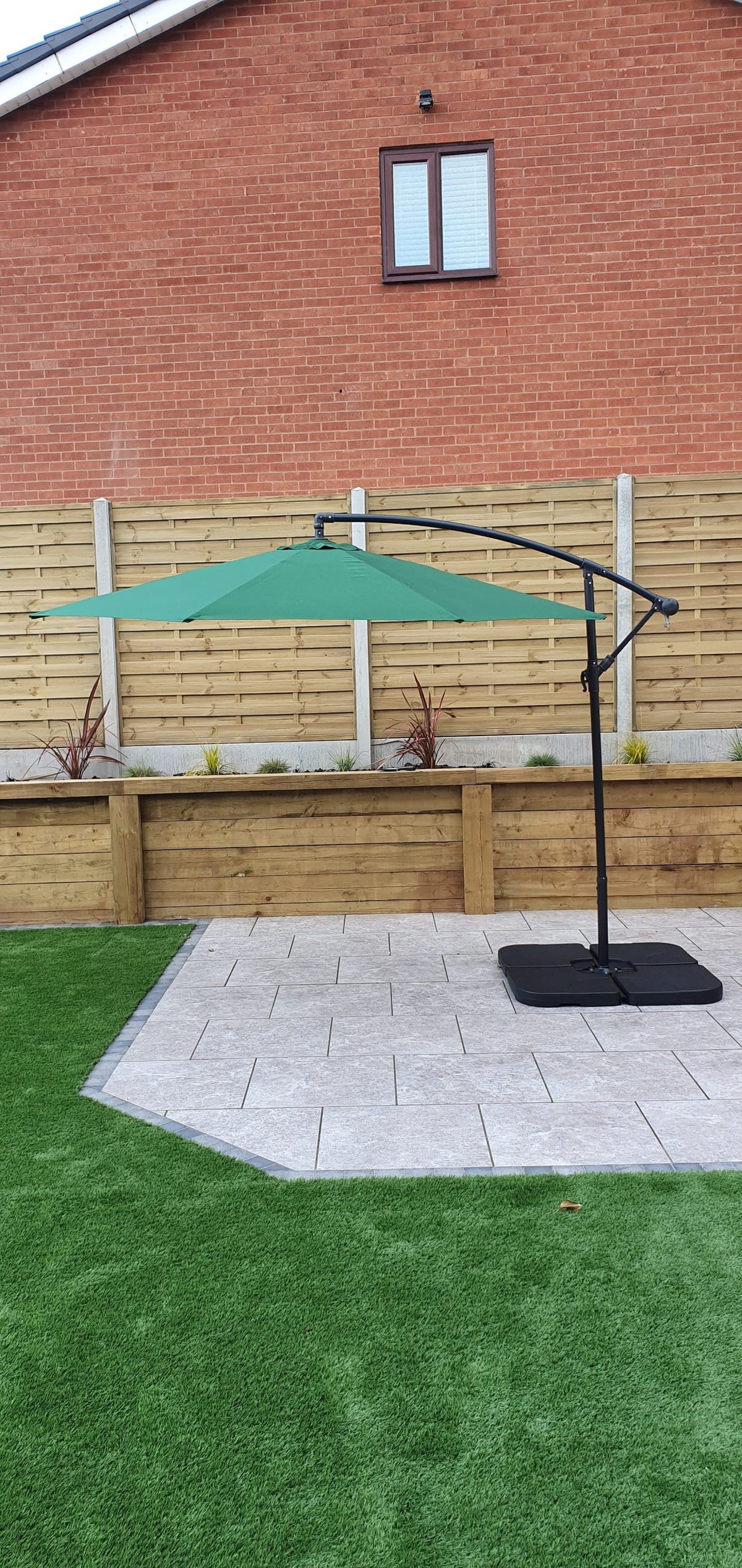 3m Green Banana Garden Parasol with Tilt Mechanism