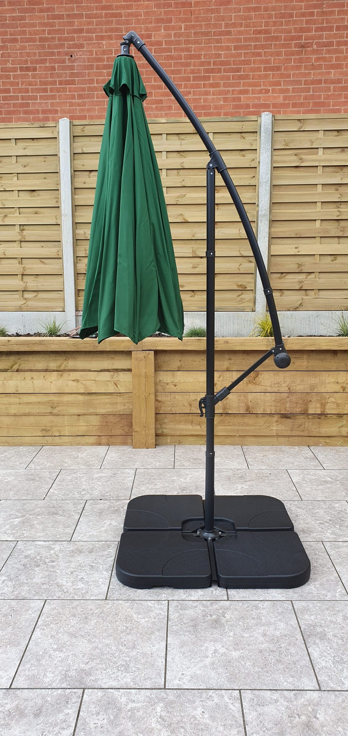 3m Green Banana Garden Parasol with Tilt Mechanism
