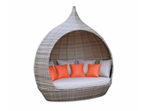 Rattan Pearl Daybed in Mixed Brown with Scatter Cushions | Pear0099