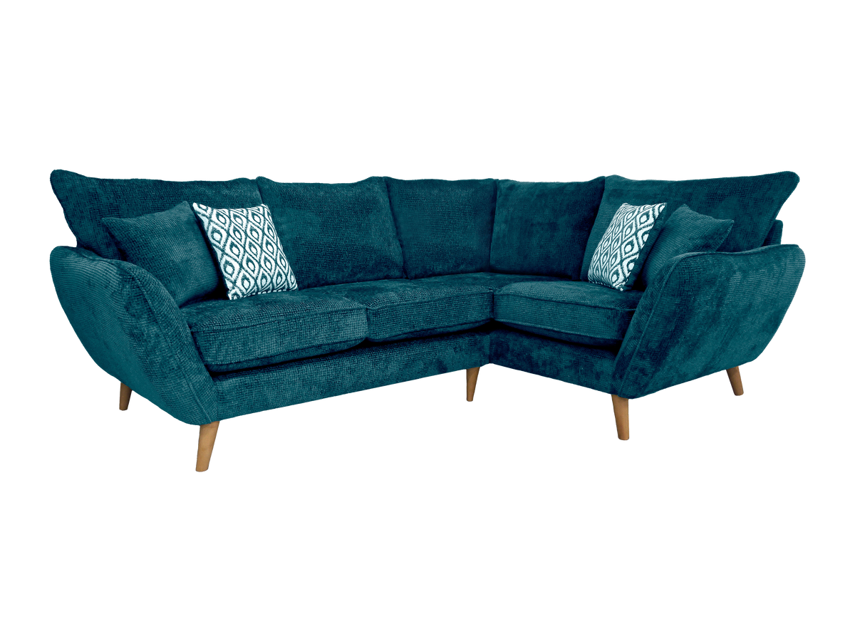 Perth Scandi Fabric Sofa & Chaise Collection with Velvet Cushions