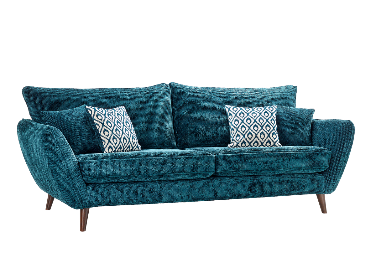 Perth Scandi Fabric Sofa & Chaise Collection with Velvet Cushions
