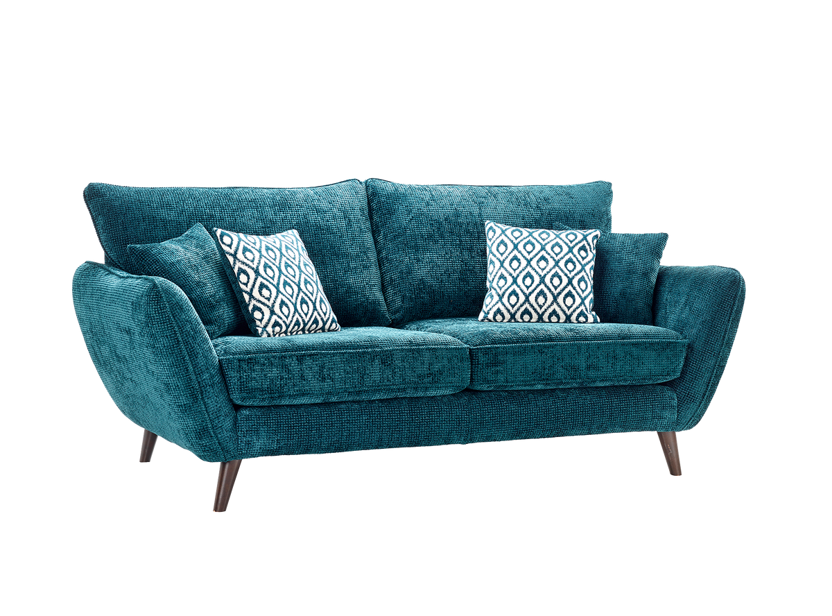 Perth Scandi Fabric Sofa & Chaise Collection with Velvet Cushions
