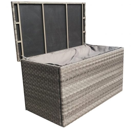 Grey Rattan Garden Cushion Storage Box, Large 172cm or Medium 140cm | Signature Weave