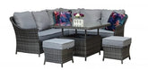 Signature Weave - Rattan Francesca Corner Dining Sofa with Lift Table in Grey | Fran0363