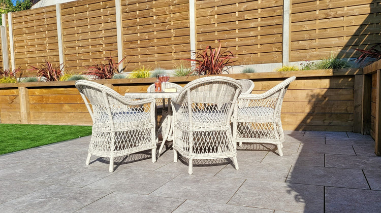 Signature Weave - Rattan Round Table + 6 Dining Chairs | Rose | Rose0389_0393