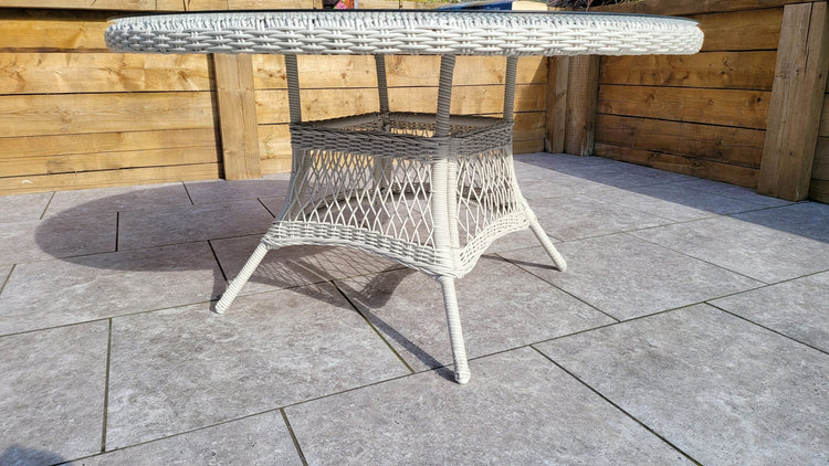 Signature Weave - Rattan Round Table + 6 Dining Chairs | Rose | Rose0389_0393