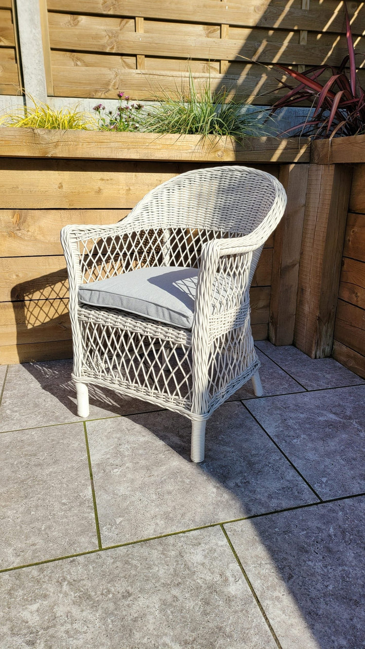 Signature Weave - Rattan Round Table + 6 Dining Chairs | Rose | Rose0389_0393