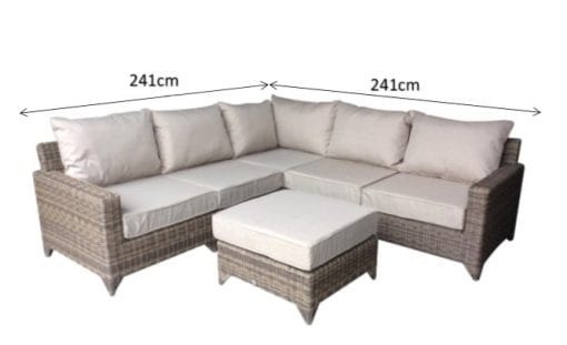 Helena Grey Rattan Modular Garden Corner Sofa with Coffee Table | Signature Weave