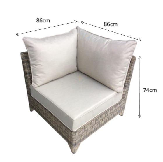 Helena Grey Rattan Modular Garden Corner Sofa with Coffee Table | Signature Weave