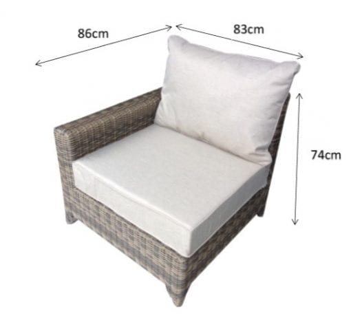 Helena Grey Rattan Modular Garden Corner Sofa with Coffee Table | Signature Weave