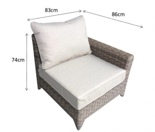 Helena Grey Rattan Modular Garden Corner Sofa with Coffee Table | Signature Weave