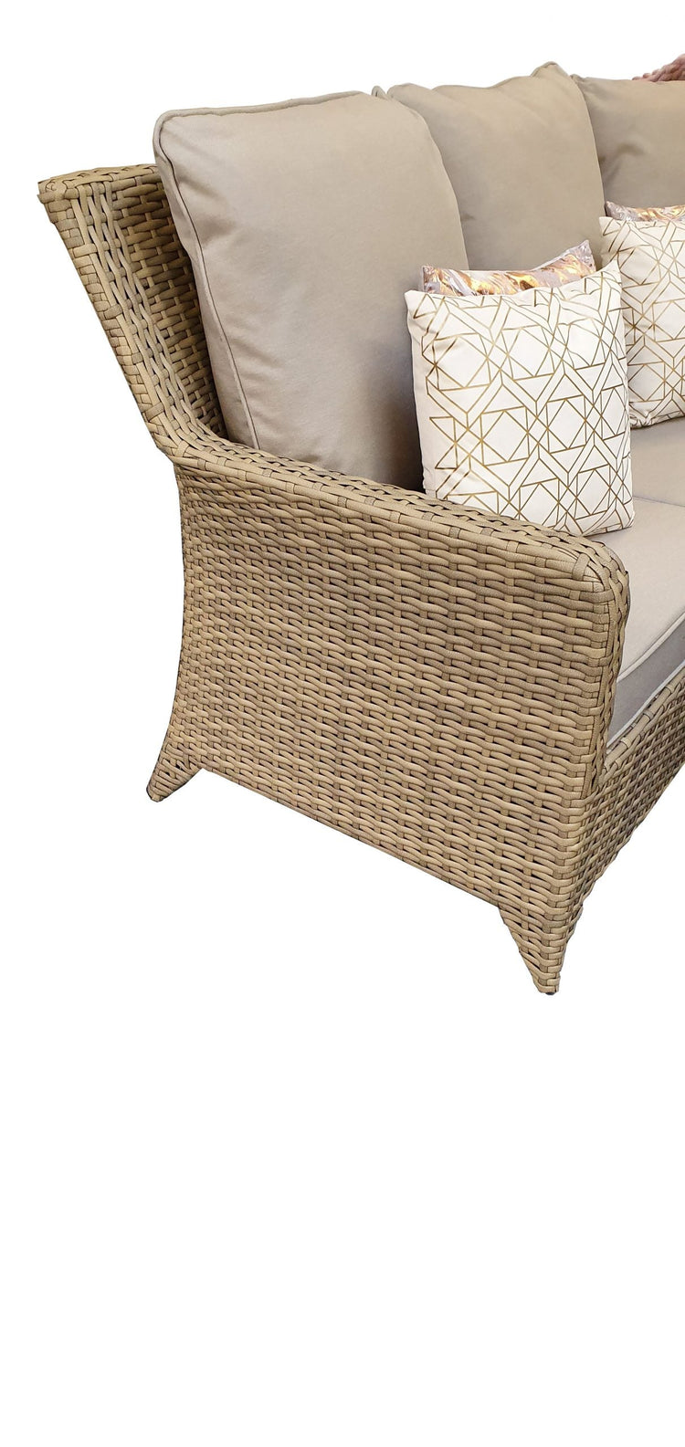 Sarah Natural Rattan Corner Dining Set with Glass Table & Bench Stools | Signature Weave