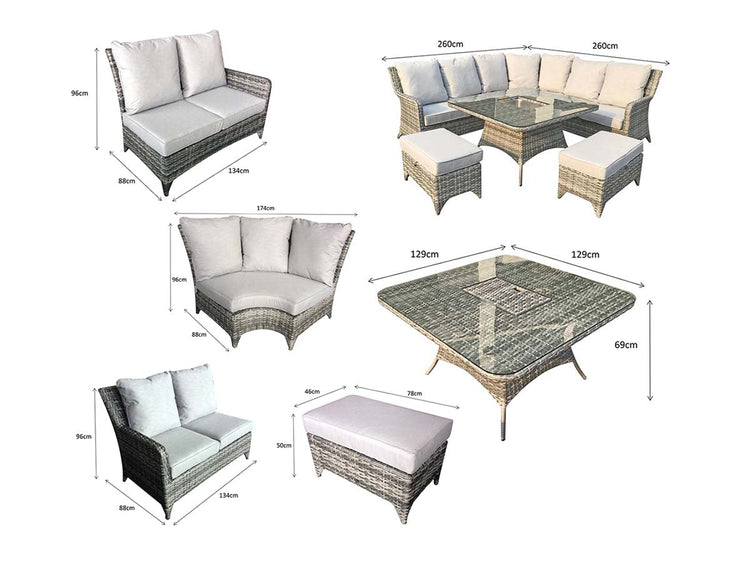 Signature Weave - Rattan Corner Dining Sofa with Ice Bucket | Sarah | Sara0390