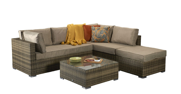 Signature Weave - Savannah Rattan Corner Sofa Set in 8mm Brown Weave | Sava0094